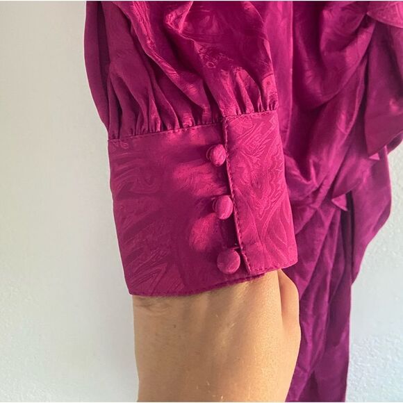 NWT Veronica beard WEISS PAISLEY JACQUARD DRESS magenta pink Sz 4 silk - Picture 13 of 15